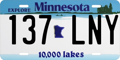 MN license plate 137LNY