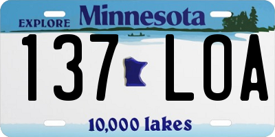 MN license plate 137LOA