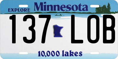 MN license plate 137LOB