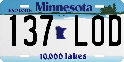 MN license plate 137LOD