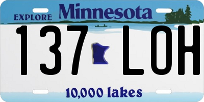 MN license plate 137LOH
