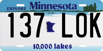 MN license plate 137LOK