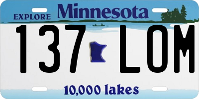 MN license plate 137LOM