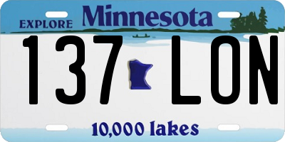 MN license plate 137LON