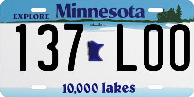 MN license plate 137LOO