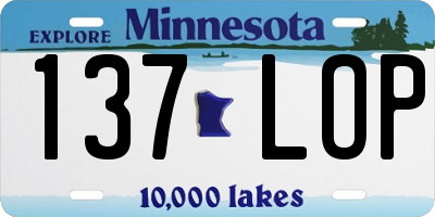 MN license plate 137LOP