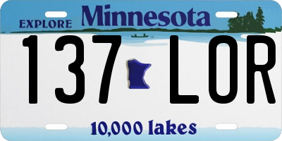 MN license plate 137LOR