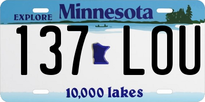 MN license plate 137LOU