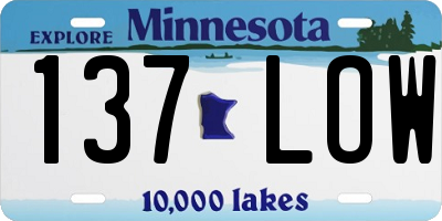 MN license plate 137LOW