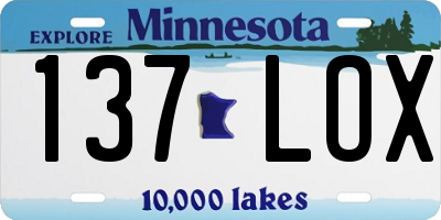 MN license plate 137LOX
