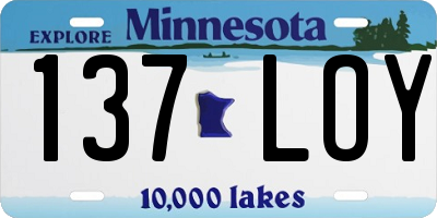 MN license plate 137LOY