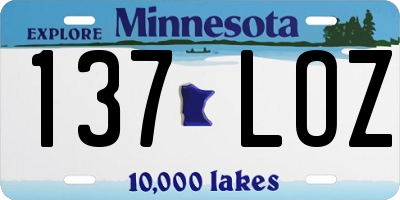 MN license plate 137LOZ