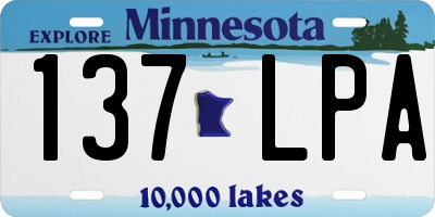 MN license plate 137LPA
