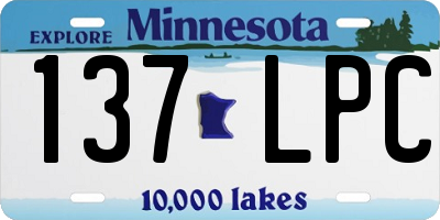 MN license plate 137LPC