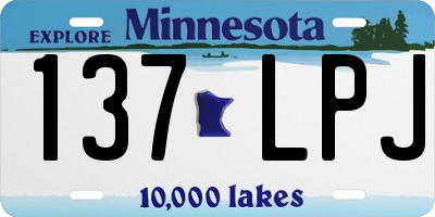 MN license plate 137LPJ