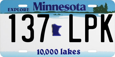 MN license plate 137LPK