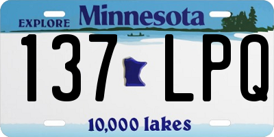 MN license plate 137LPQ