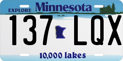 MN license plate 137LQX