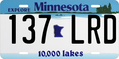 MN license plate 137LRD