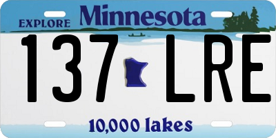 MN license plate 137LRE