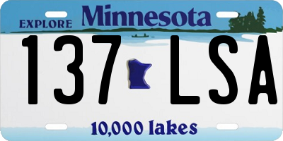 MN license plate 137LSA