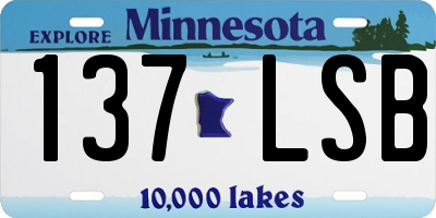 MN license plate 137LSB