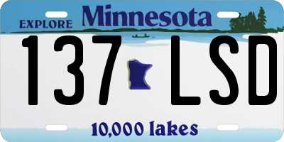 MN license plate 137LSD