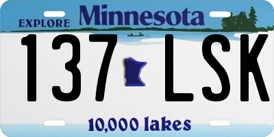 MN license plate 137LSK