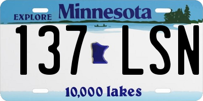 MN license plate 137LSN