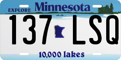 MN license plate 137LSQ