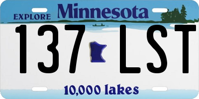 MN license plate 137LST
