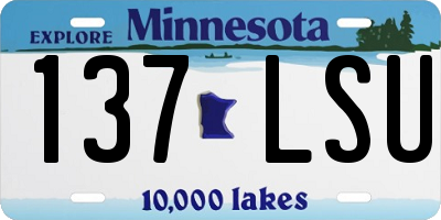 MN license plate 137LSU