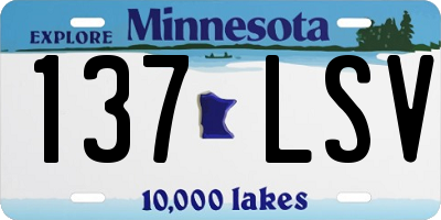 MN license plate 137LSV