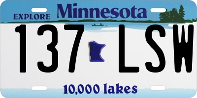 MN license plate 137LSW