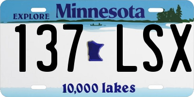 MN license plate 137LSX