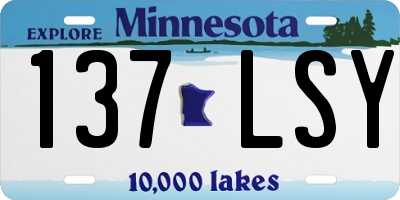 MN license plate 137LSY