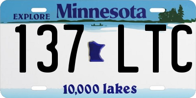 MN license plate 137LTC