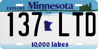 MN license plate 137LTD