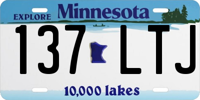 MN license plate 137LTJ