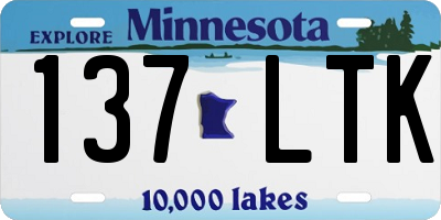 MN license plate 137LTK