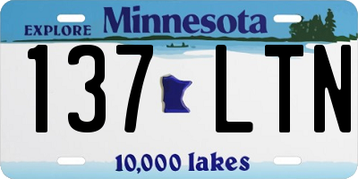 MN license plate 137LTN
