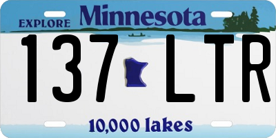 MN license plate 137LTR