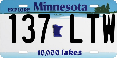 MN license plate 137LTW