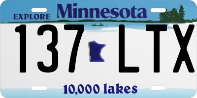 MN license plate 137LTX