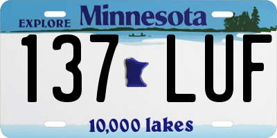 MN license plate 137LUF