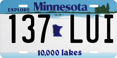 MN license plate 137LUI