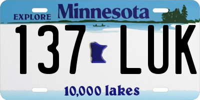 MN license plate 137LUK