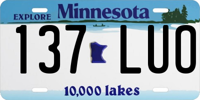 MN license plate 137LUO