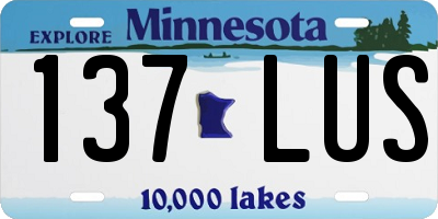 MN license plate 137LUS