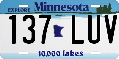 MN license plate 137LUV